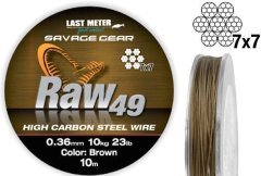 Savage gear Raw49 0.54 mm 23 kg 50 lb Uncoated Brown 10 m Çelik Tel