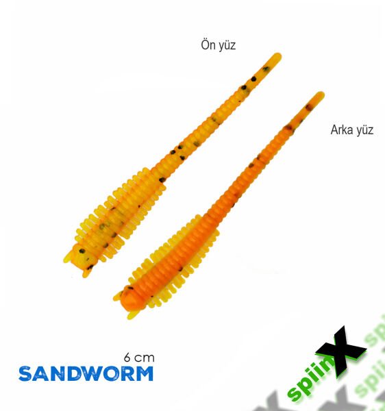 SPIINX SANDWORM SİLİKON 6CM 18P FIRE TIGER