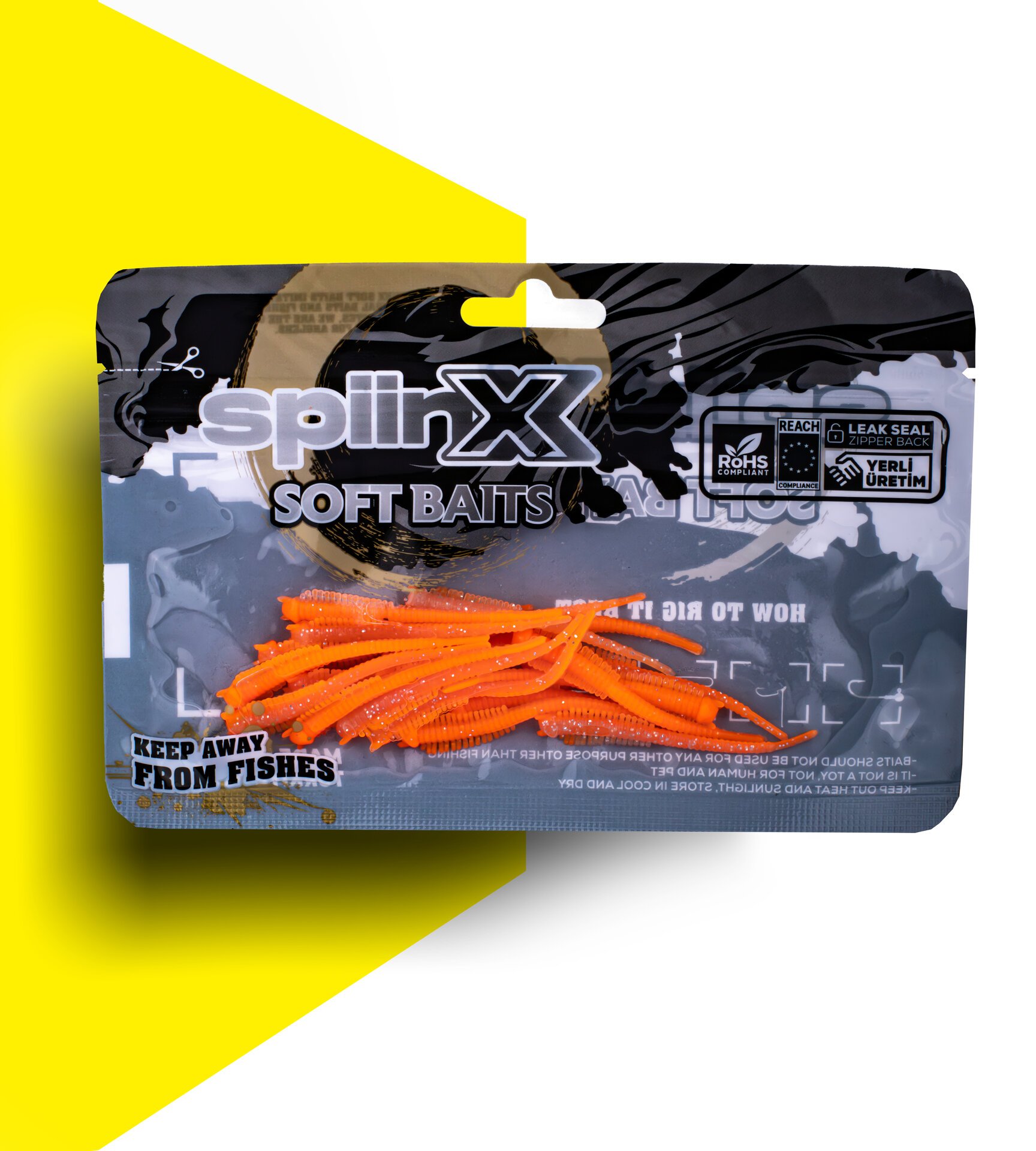 SPIINX SANDWORM SİLİKON 6CM 18P GLOW ORANGE GUM