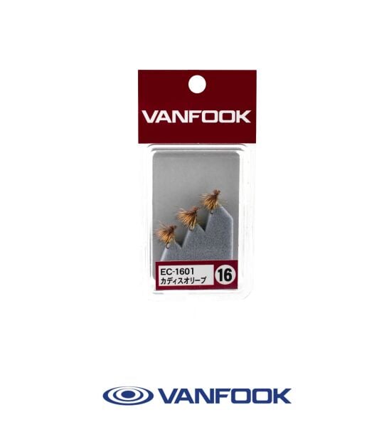 VANFOOK EC-1601 ELK HAIR CADDIS FLY 3P #16