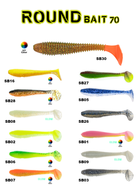 Fujin Round Bait 70mm #SB001  Silikon Balık