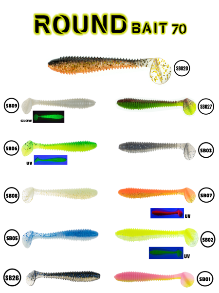 Fujin Round Bait 70mm #SB001  Silikon Balık