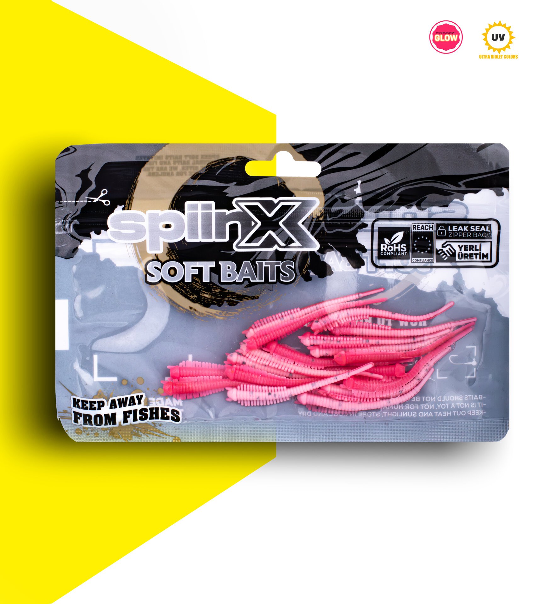 SPIINX SANDWORM SİLİKON 6CM 18P UV SUGAR PINK