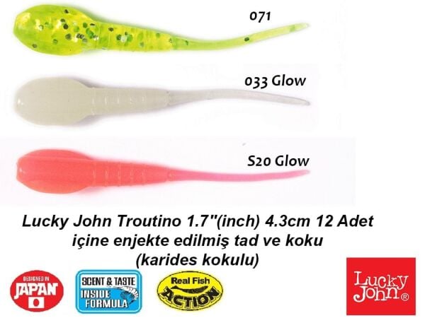 Lucky John Troutino 1.7''(inch) 4.3cm 12 Adet 033