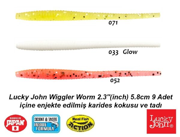 Lucky John Wiggler Worm 2.3'' (5.8cm) 9 Adet 033