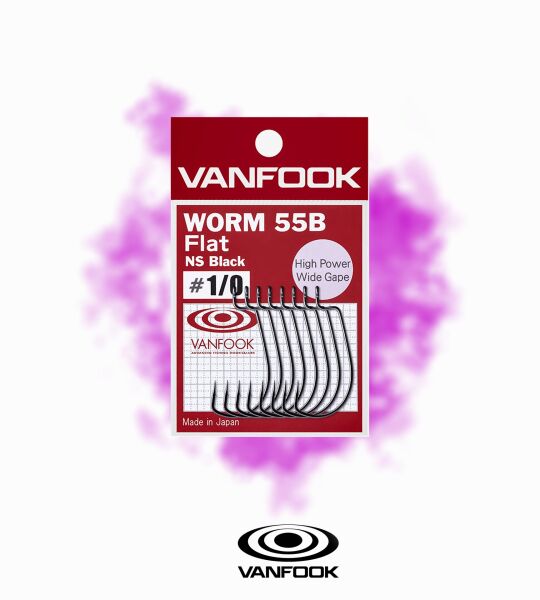 VANFOOK WORM-55B FLAT NS BLACK 8P #1/0