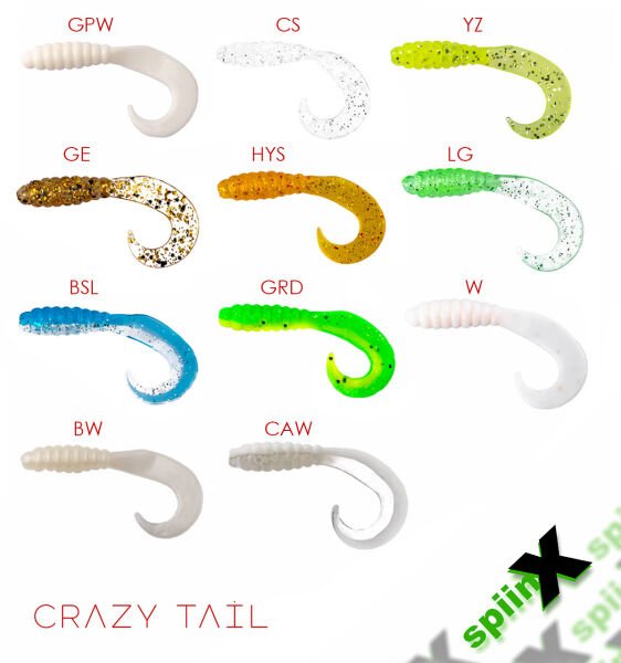 SPIINX CRAZY TAIL KUYRUK 7.5CM 10P GLOW PEARL WHITE