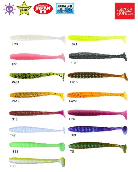 Lucky John S-Shad Tail 2.8'' (7.11 cm) 7P Silikon Yem 033