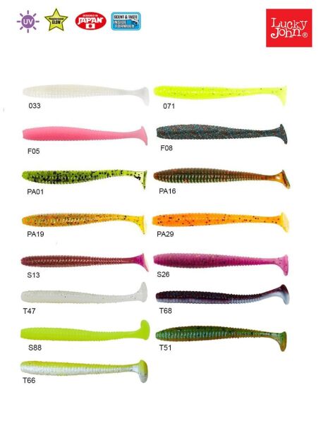 Lucky John S-Shad Tail 2.8'' (7.11 cm) 7P Silikon Yem F08
