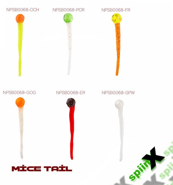 SPIINX MICE TAIL SİLİKON 8CM 12P GLOW PEARL WHITE