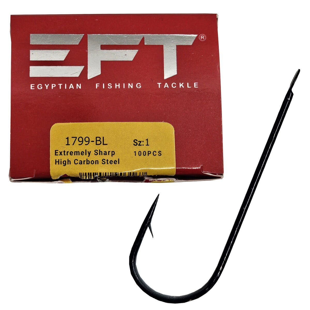 EFT Hook 1799 Siyah Düz İğne 100 Adet