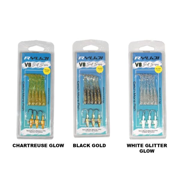 Ryuji V8 8cm 5.5gr Silikon Yem WHITE SILVER