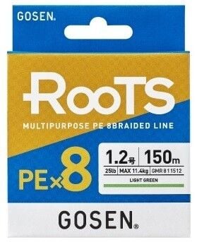 Gosen X8 Roots PE 8 Örgü Spin İp Misina 150mt A.Yeşil 1.5PE
