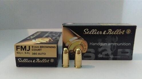 380AUTO 9X17MM SELLIER BELLOT FMJ 92GRN KISA DOKUZ TABANCA FİŞEĞİ