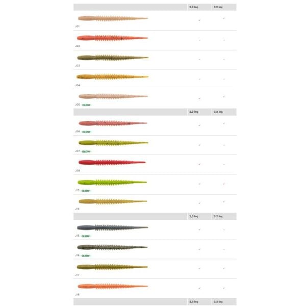 ECOGEAR AQUA KATSU AJI STRAIGHT LRF SİLİKONU 2.3INCH 18ADET