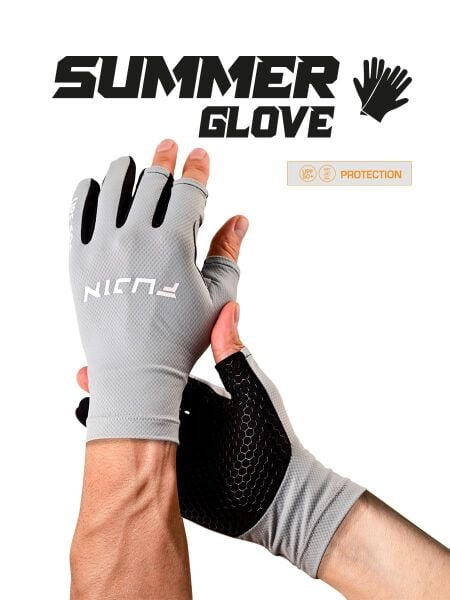 Fujin Pro Angler S24 Summer Gloves Grey
