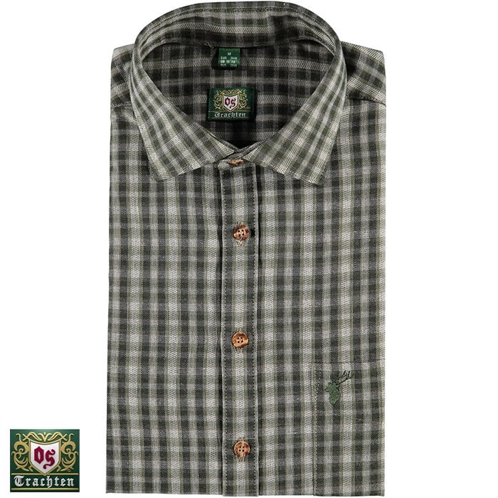 T. OS-Trachten Kareli Erkek Slim Fit Gömlek 37/38