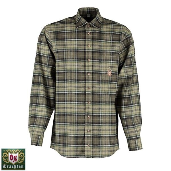 T. OS-Trachten Yeşil Erkek Gömleği Uzun Kol 43/44