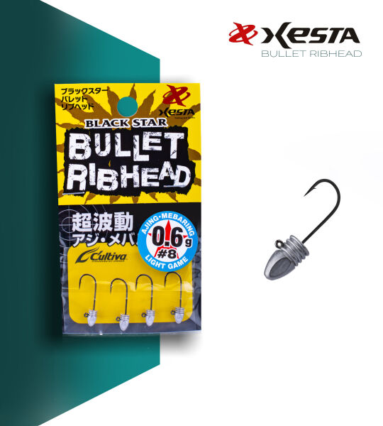 XESTA BULLET RIBHEAD JIG HEAD #8 4P 0.6G