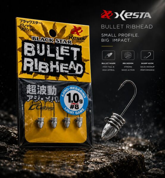 XESTA BULLET RIBHEAD JIG HEAD #8 4P 1.0G