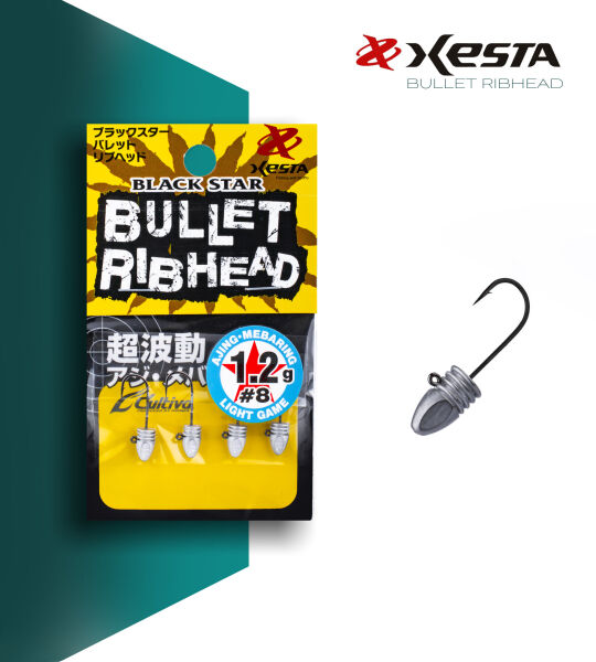 XESTA BULLET RIBHEAD JIG HEAD #8 4P 1.2G