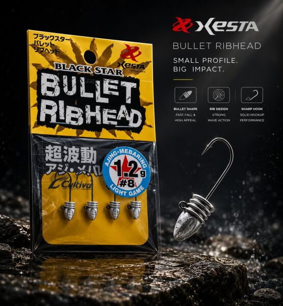 XESTA BULLET RIBHEAD JIG HEAD #8 4P 1.2G