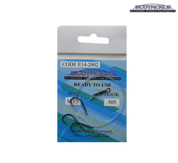 Ecotackle Fırdöndülü Yemli Takım 505 Bronz 3 İğne 100P 5