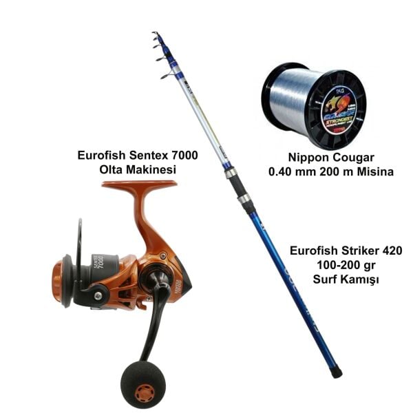 Eurofish Striker 420 100-200 gr + Eurofish Sentex 7000 Brown Olta Seti