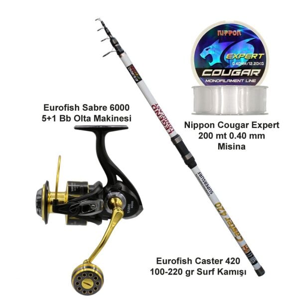 Eurofish Caster 420 100-220 GR + Eurofish Sabre 6000 Olta Seti