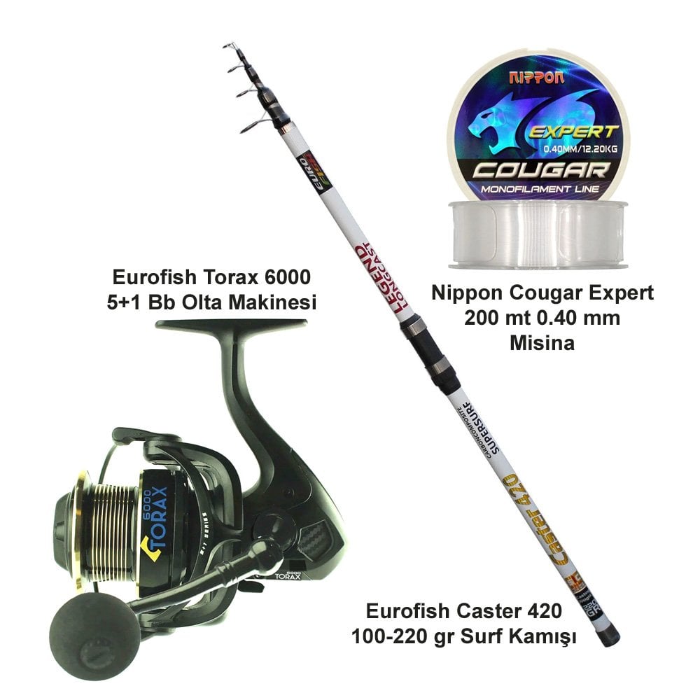 Eurofish Caster 420 100-220 GR + Eurofish Torax 6000 Olta Seti