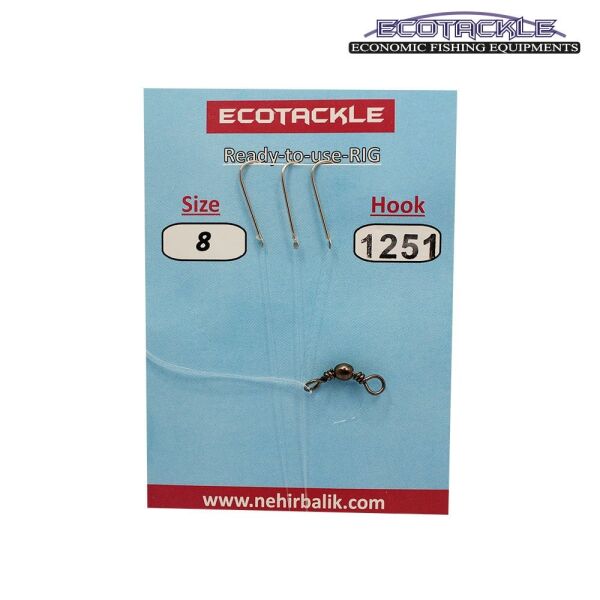 Ecotackle Fırdöndülü Yemli Takım 1251 3 İğne 100P 9