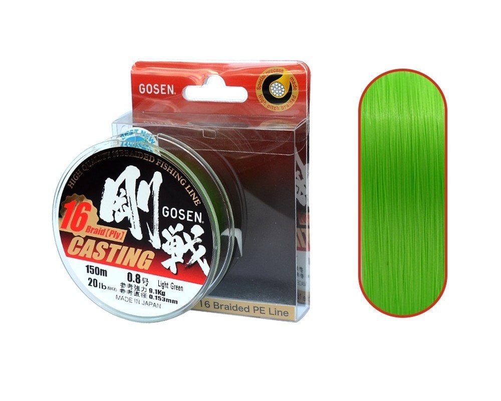 Gosen W16 Casting PE 16 Örgü Uzak Atış İpi 150mt A.Yeşil