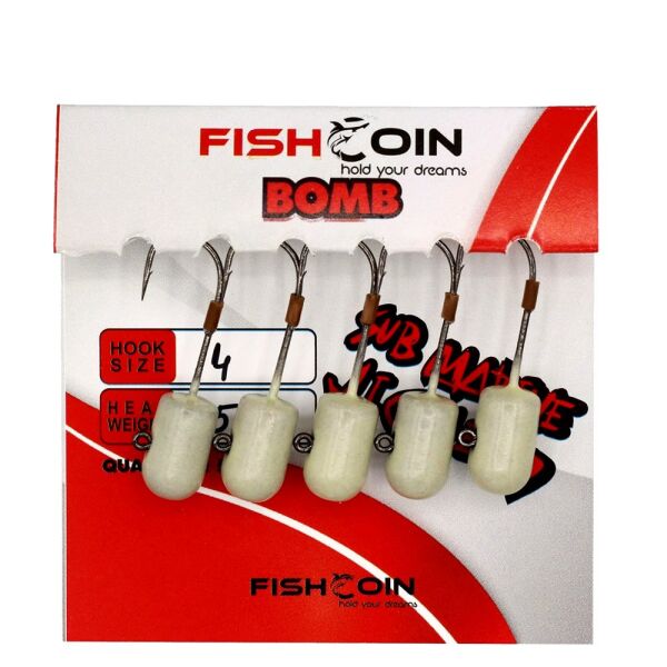 Fishcoin Bomb Jighead Glow 6-3 Gr