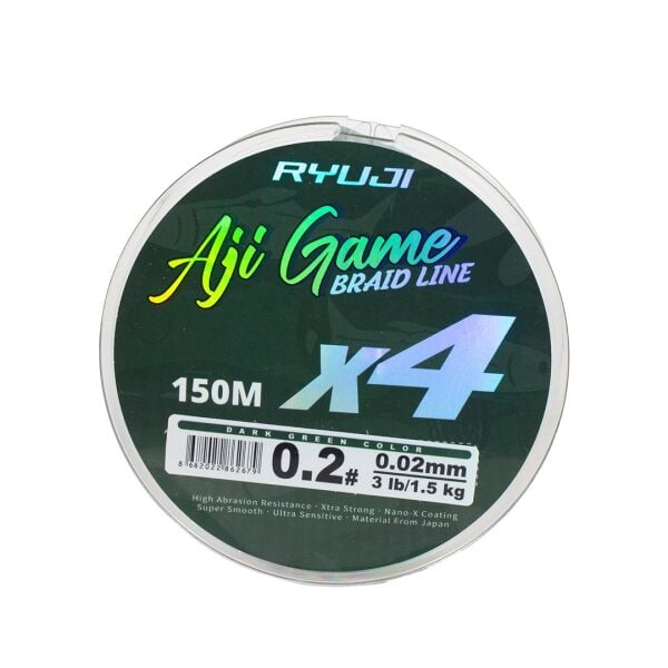 RYUJI AJI GAME 4X 150M DARK GREEN İP MİSİNA
