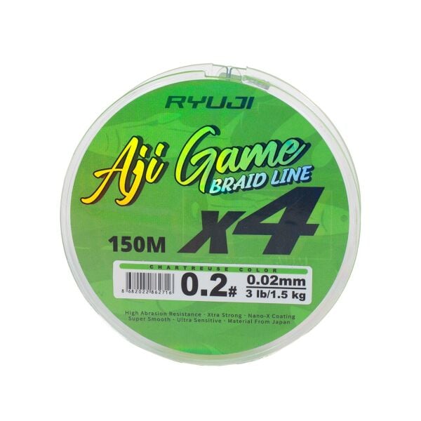 RYUJI AJI GAME 4X 150M CHARTREUSE İP MİSİNA