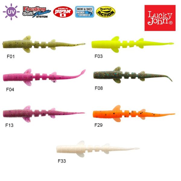 Lucky John Unagi Slug 3'' (7.62 cm) 7P Silikon Yem F33