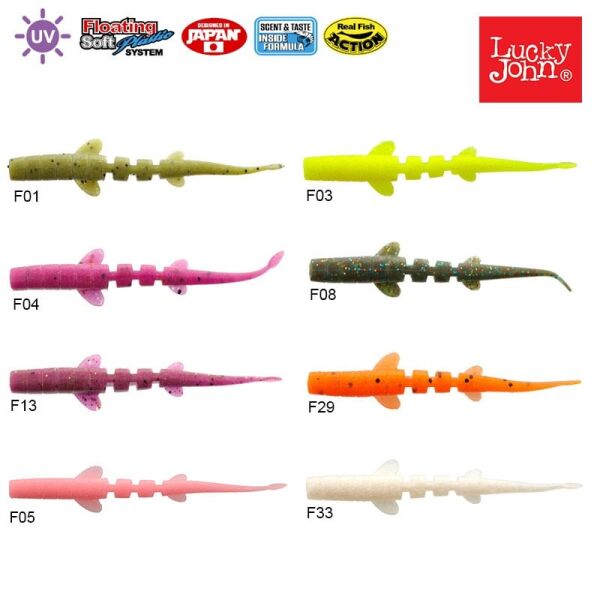Lucky John Unagi Slug 2.5'' (6.35 cm) 10P Silikon Yem F05
