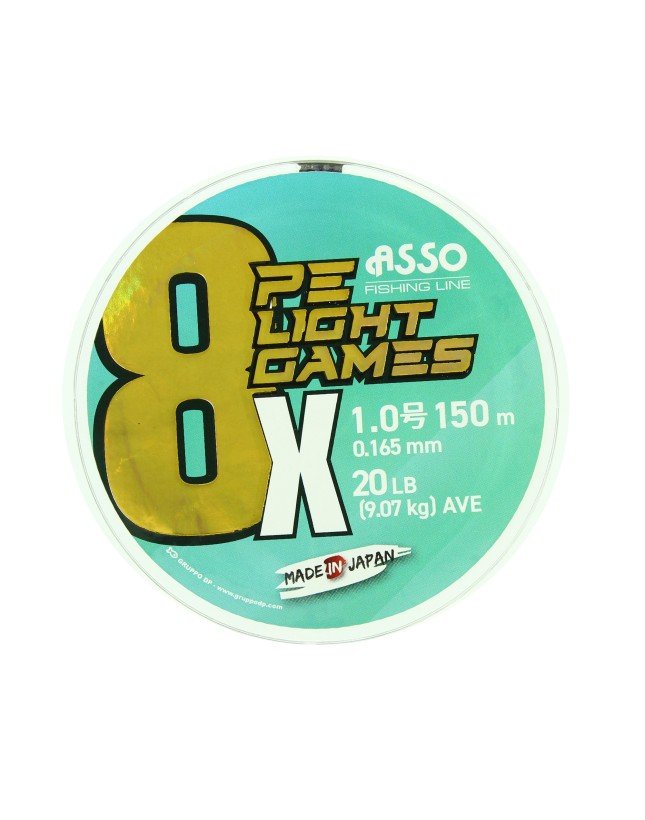 Asso 8X Light Games PE 8 Örgü Spin İp Misina 150mt Moss Green