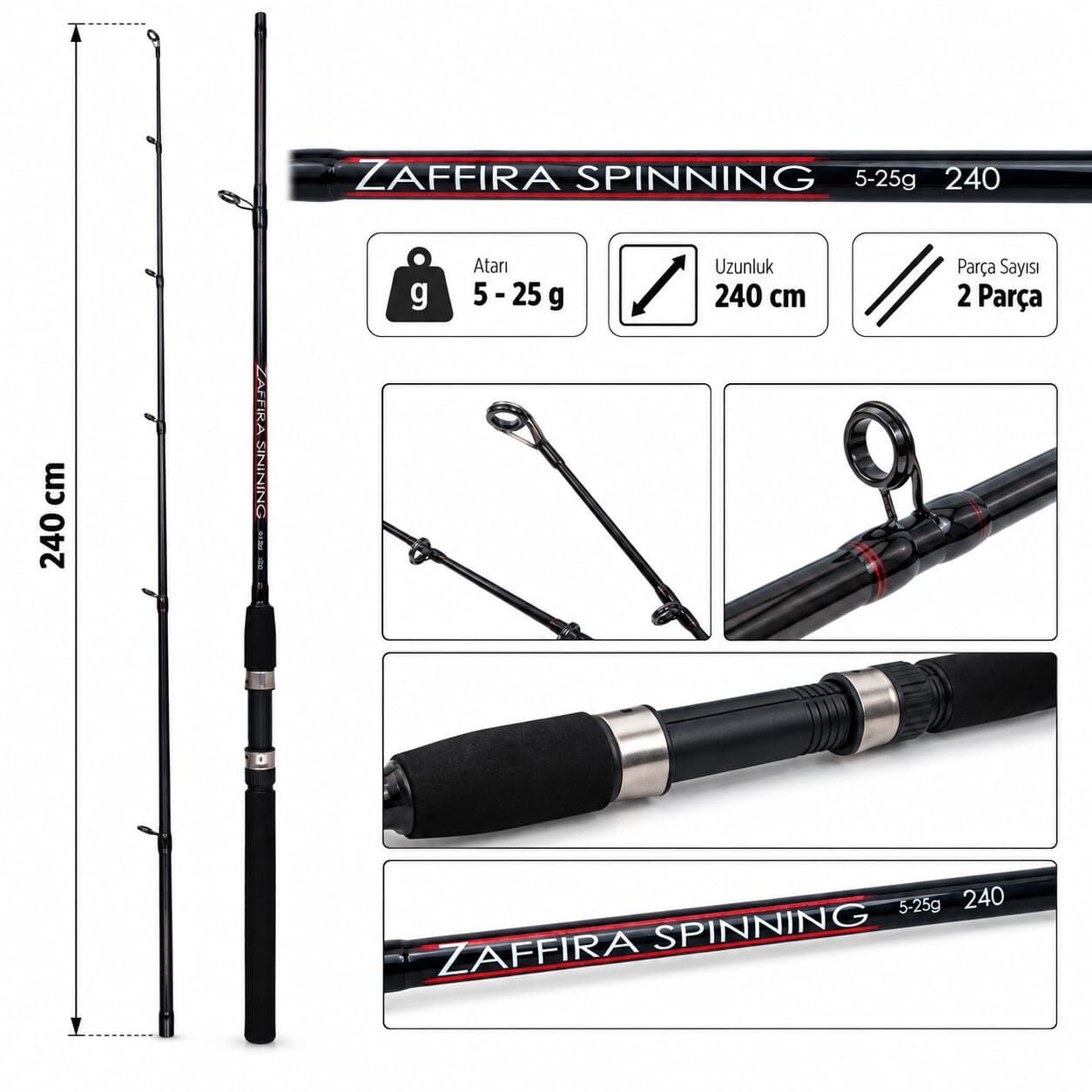 KAMIŞ ZAFFIRA SPİN 5-25 GR 240 CM