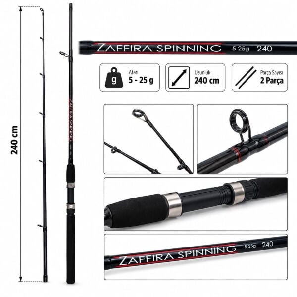 KAMIŞ ZAFFIRA SPİN 5-25 GR 240 CM
