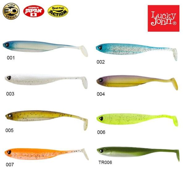 Lucky John Makora 3D Shad Tail 5'' (12.7 cm) 4P Silikon Yem 001