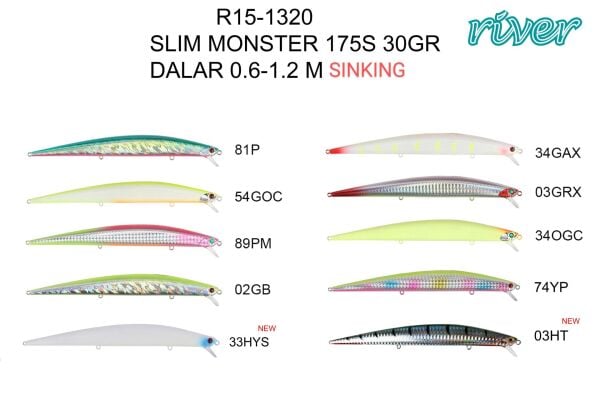 River Slim Monster 175S 17.5 cm 30Gr 0.6-1.2mt 34GAX