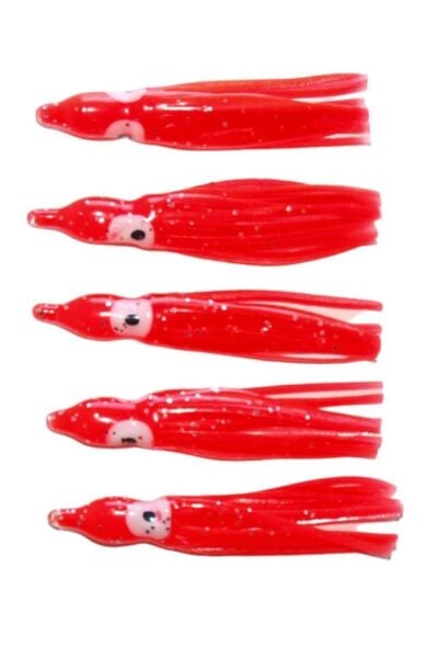 SİLİKON AHTAPOT 5 CM 5 Lİ PAKET RENK : TURUNCU