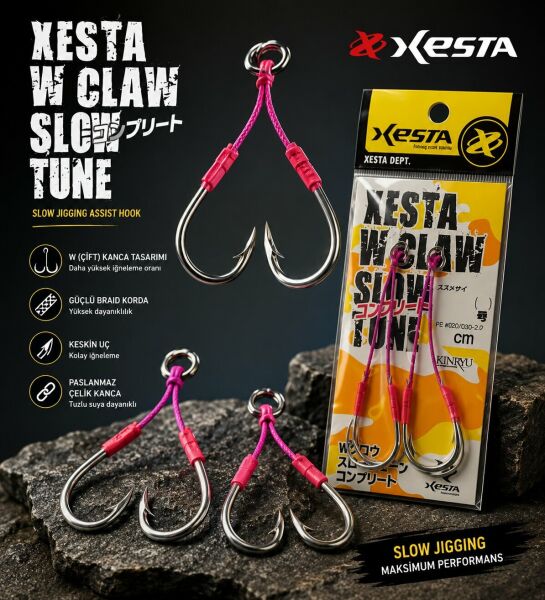 XESTA W CLAW SLOW TUNE DOUBLE ASSIST 2/0 2 CM #20 2P