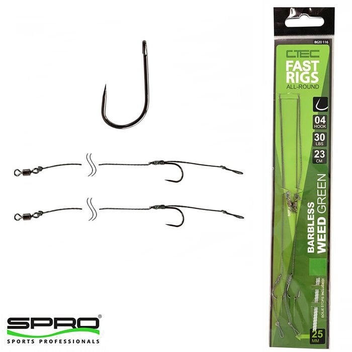 T.SPRO Fast Rigs WeedyBarbless Hazır İğne Takımı #08