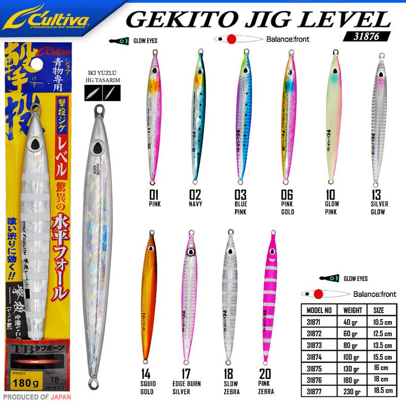 Cultiva  31876 Gekito Jig Level 180g 18.0cm