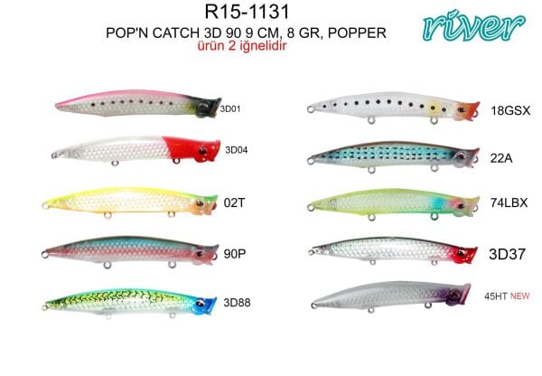River Pop'n Catch 3D 90 9cm 8Gr Popper 74LBX