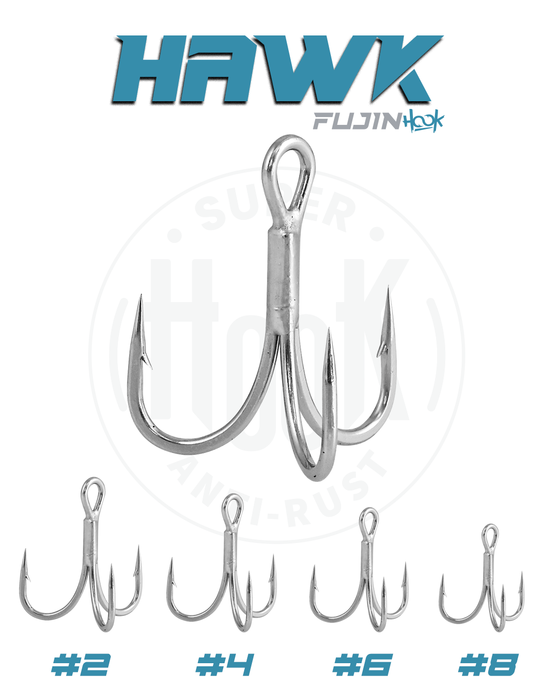 Fujin Hawk Süper Anti-Rust Üçlü Kanca