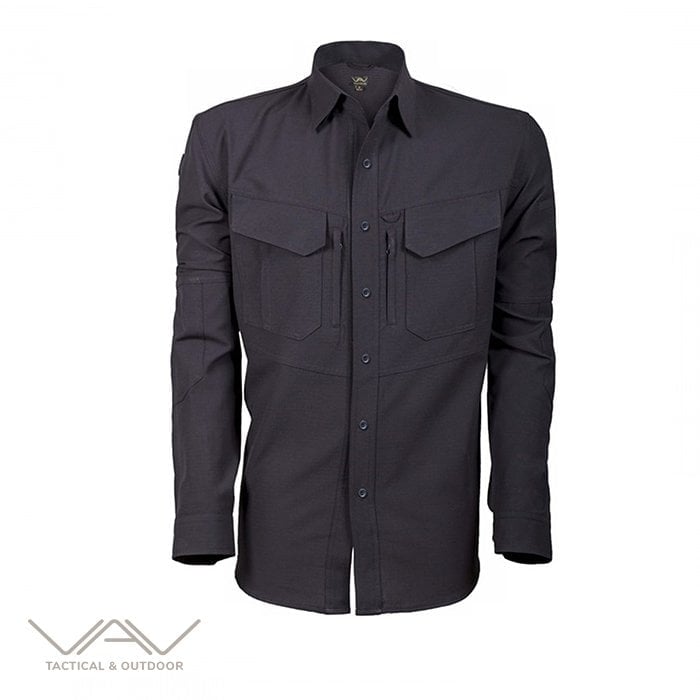 VAV Uzun Kol Gömlek Tactek-01 Siyah - XXL