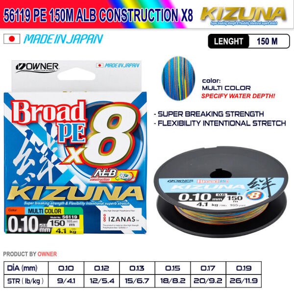Kizuna 56119 Pe 150m Alb Construction x8 Multi Color